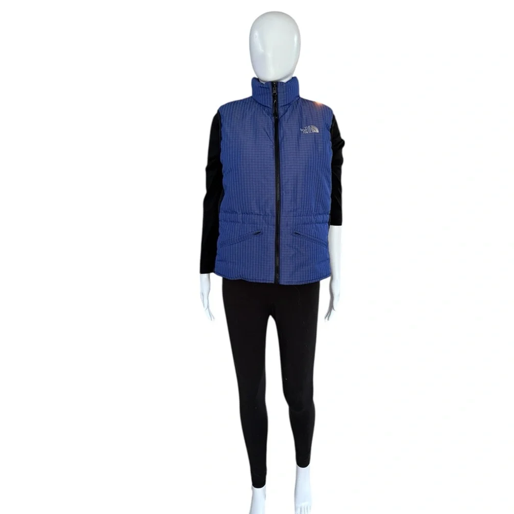 The North Face Blue and Black Quilted Vest